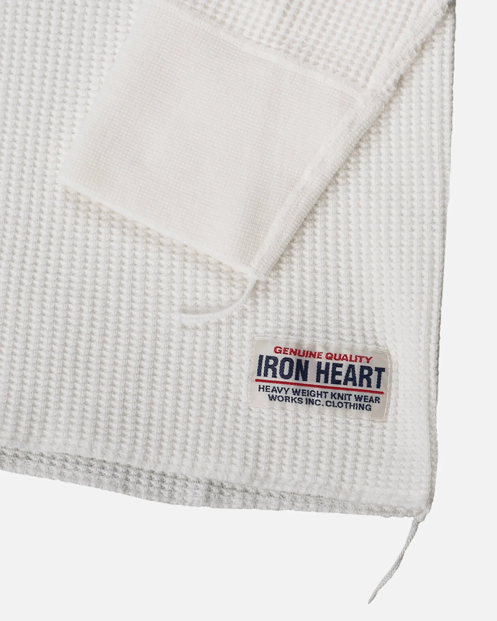 Waffle Knit Long Sleeved Crew Neck Thermal Top - White sold by Iron Heart product image thumbnail 5