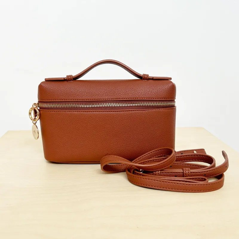 Mini Case Clutch - Walnut Pebble with Strap Sample Sale sold by ELA