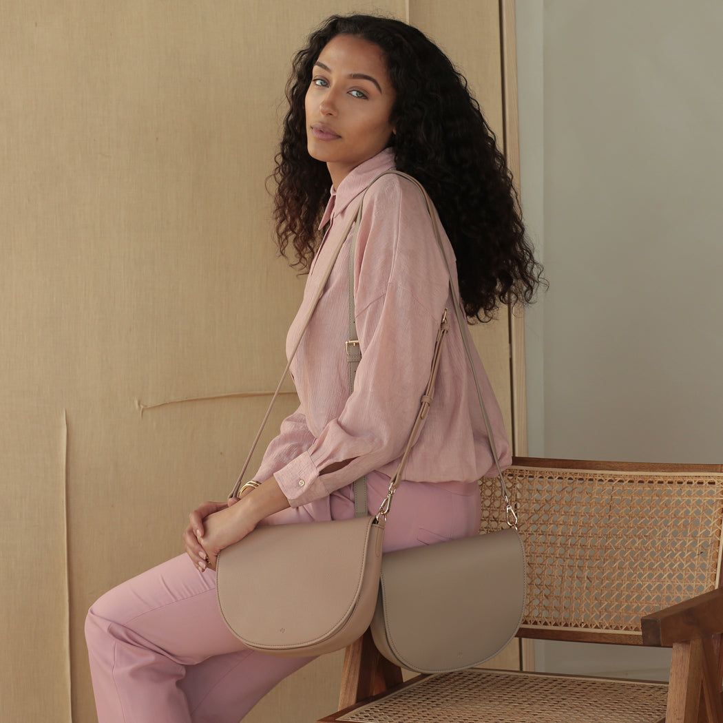 Mini Saddle Bag - Taupe Pebble sold by ELA product image thumbnail 2