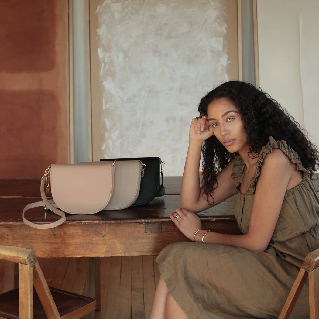 Mini Saddle Bag - Taupe Pebble sold by ELA product image thumbnail 4