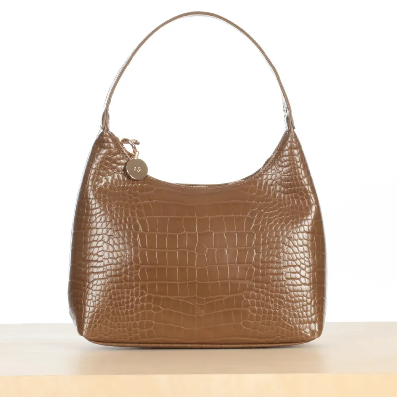 Marlo Bag - Chestnut Croc Effect made by ELA