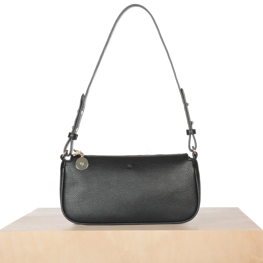Fayette Shoulder Bag – Black Pebble sold by ELA