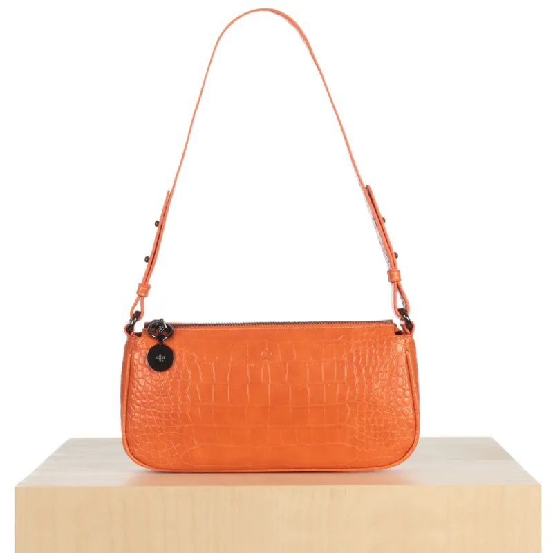 Free Fayette Shoulder Bag - Orange Croc made by ELA