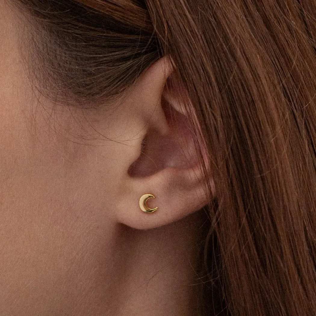 Mini Moon Stud Earrings sold by ELA product image thumbnail 2
