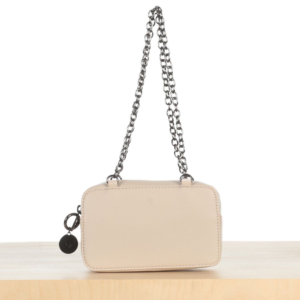 Micro Bag with Chain - Dove Pebble sold by ELA