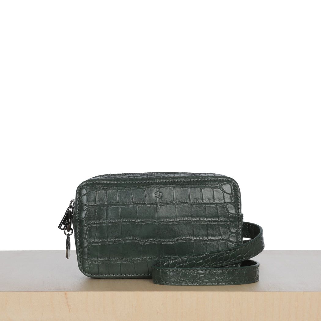 Micro Belt Bag – Forest Green Croc sold by ELA