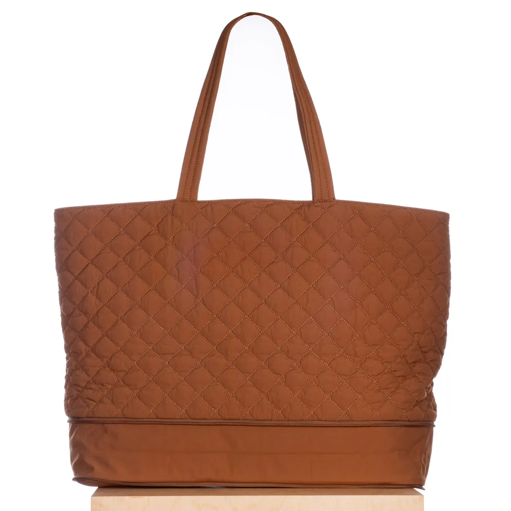Quilted Expandable Tote – Walnut sold by ELA product image thumbnail 3