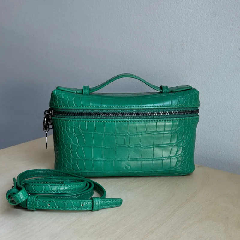 Mini Case Clutch - Lilypad Croc Effect with Strap Sample Sale sold by ELA