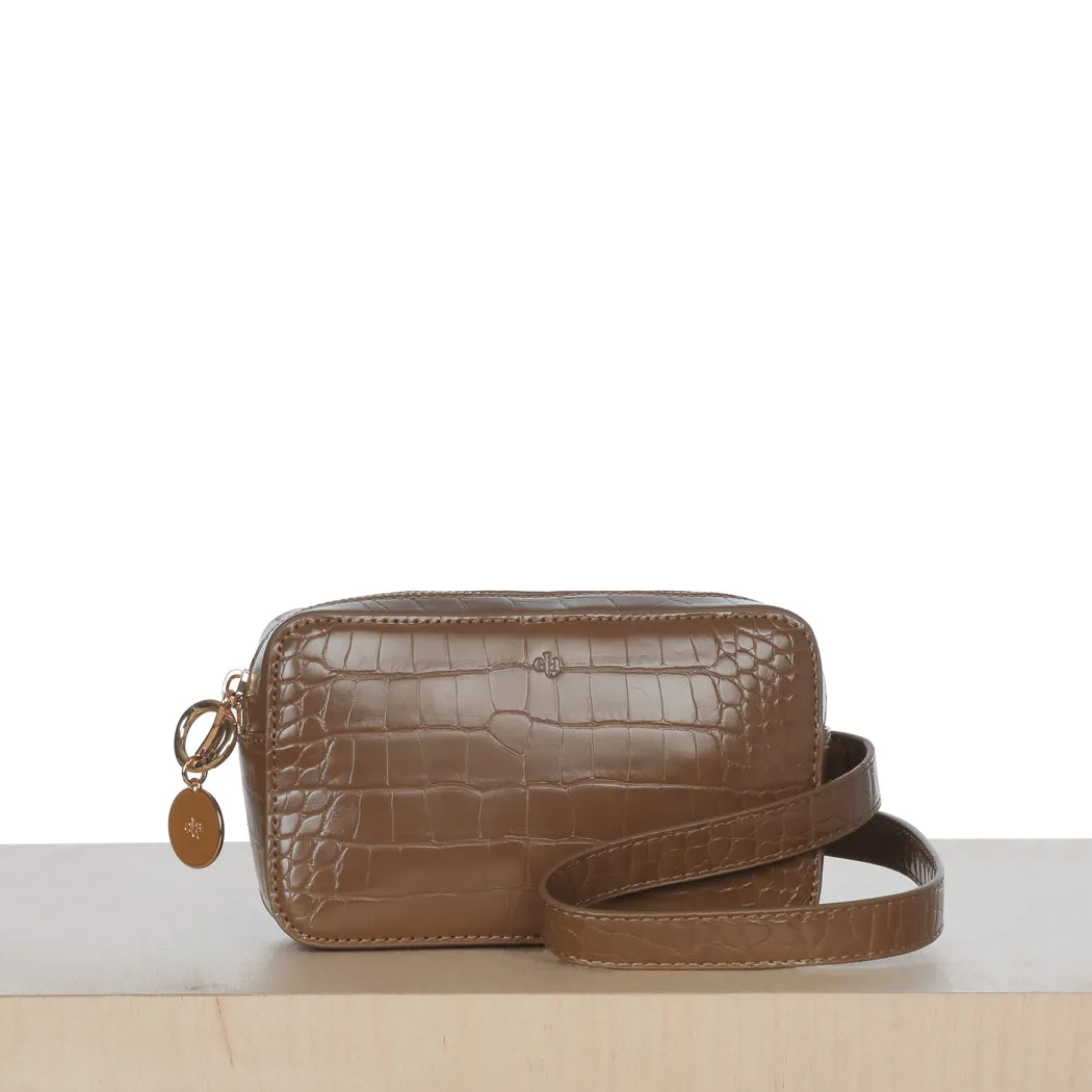 Micro Belt Bag – Chestnut Croc sold by ELA