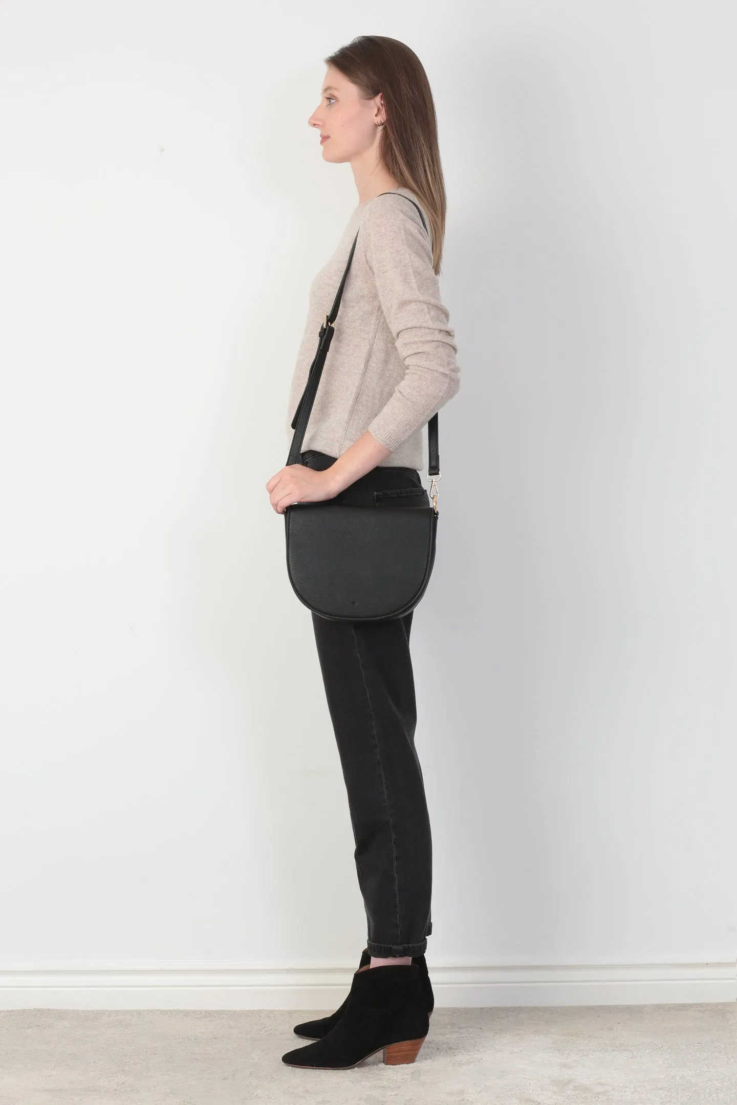 Saddle Bag - Black Pebble with Gold Hardware sold by ELA product image thumbnail 4