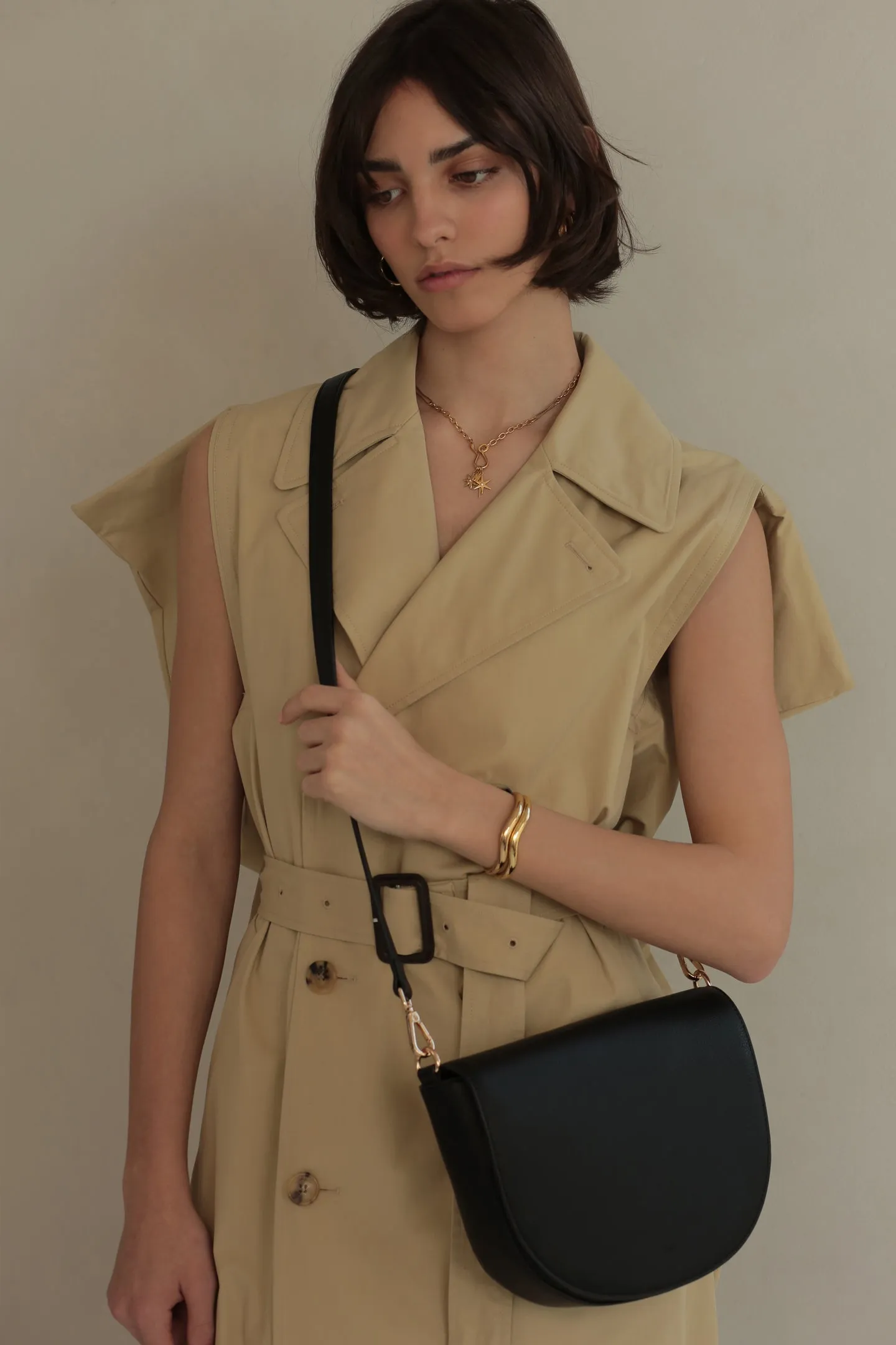 Saddle Bag - Black Pebble with Gold Hardware sold by ELA product image thumbnail 2