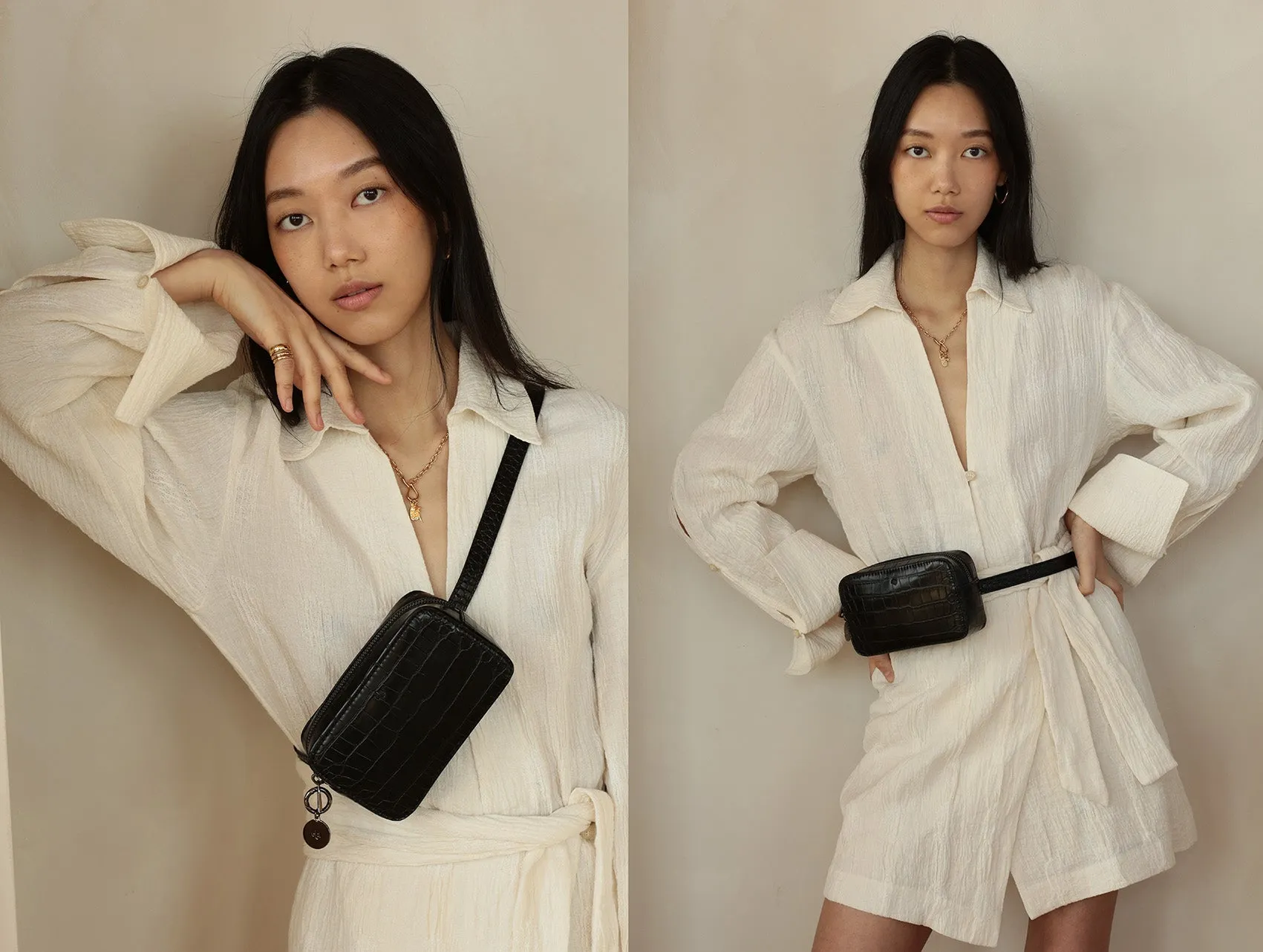 Micro Belt Bag – Black Croc LXL sold by ELA product image thumbnail 2