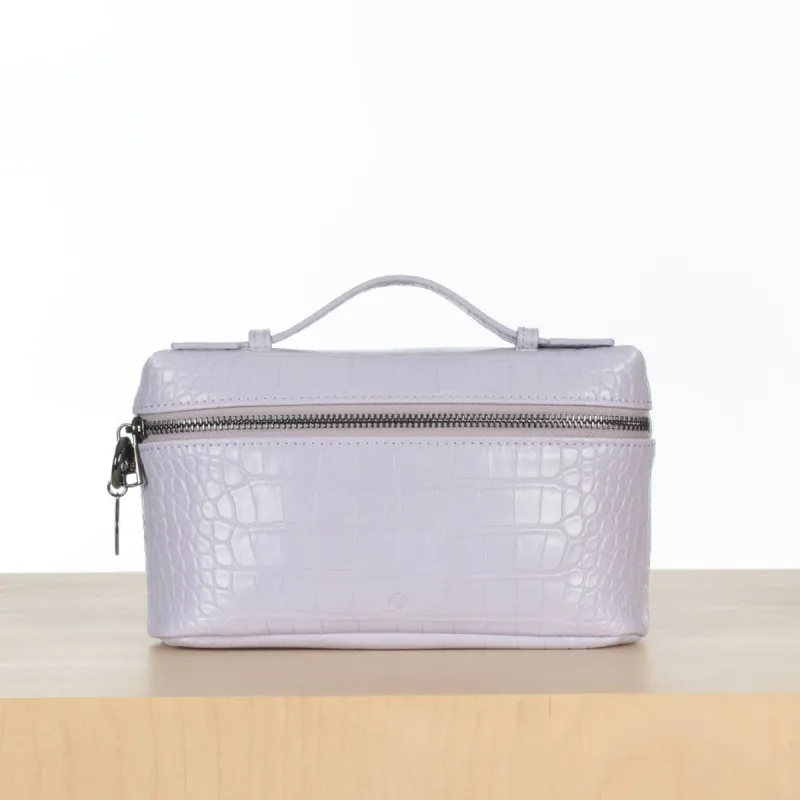 Mini Case Clutch - Periwinkle Croc Effect sold by ELA
