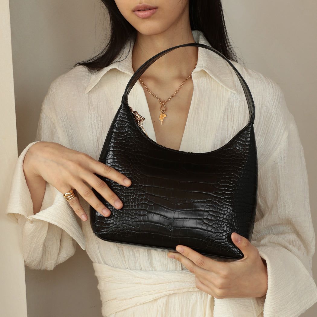 Marlo Bag - Black Croc Effect sold by ELA product image thumbnail 3