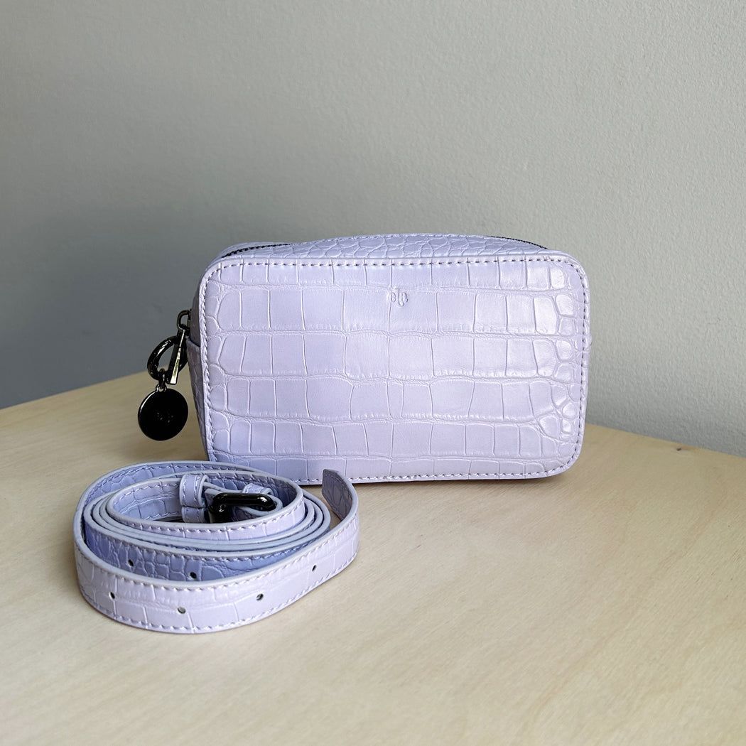 Micro Belt Bag – Cotton Candy Purple Croc Effect SM Sample Sale sold by ELA