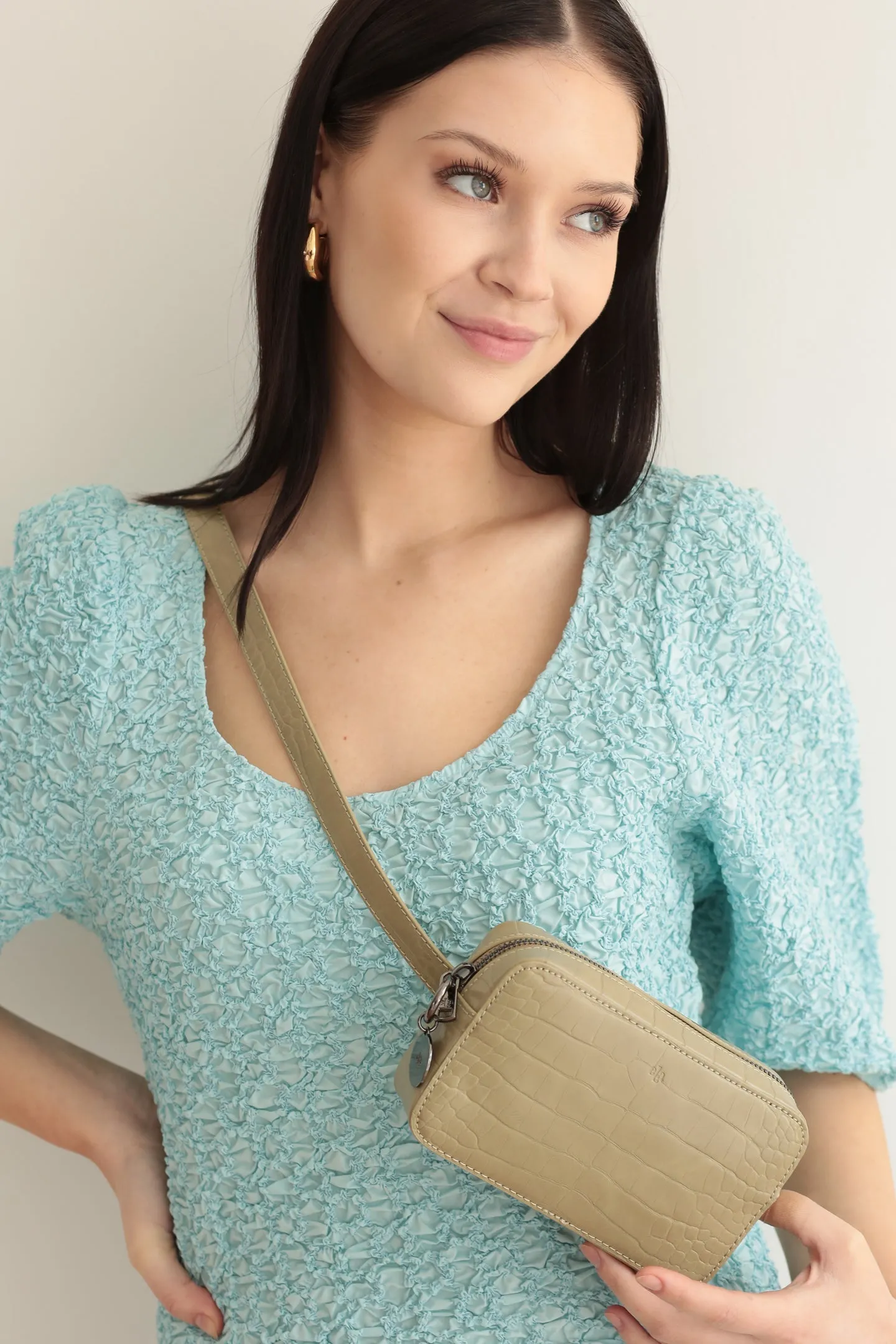 Micro Belt Bag – Sage Croc sold by ELA product image thumbnail 3