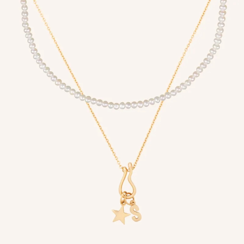 Flow Hook Necklace & Pearl Necklace Bundle sold by ELA