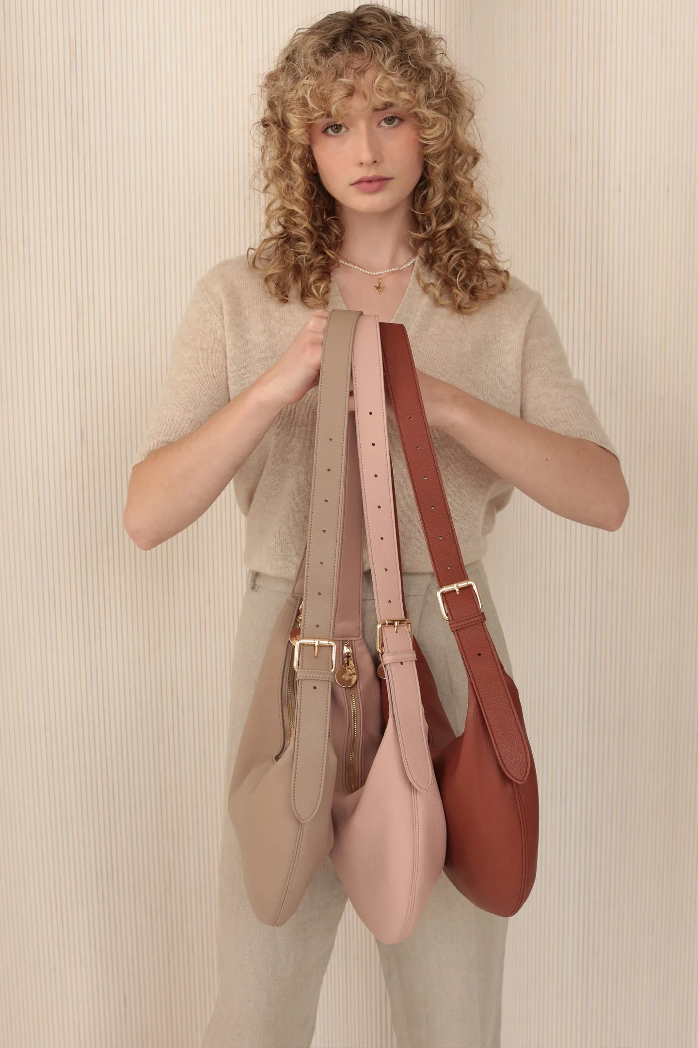 Slouchy Crossbody Bag - Taupe Pebble sold by ELA product image thumbnail 4