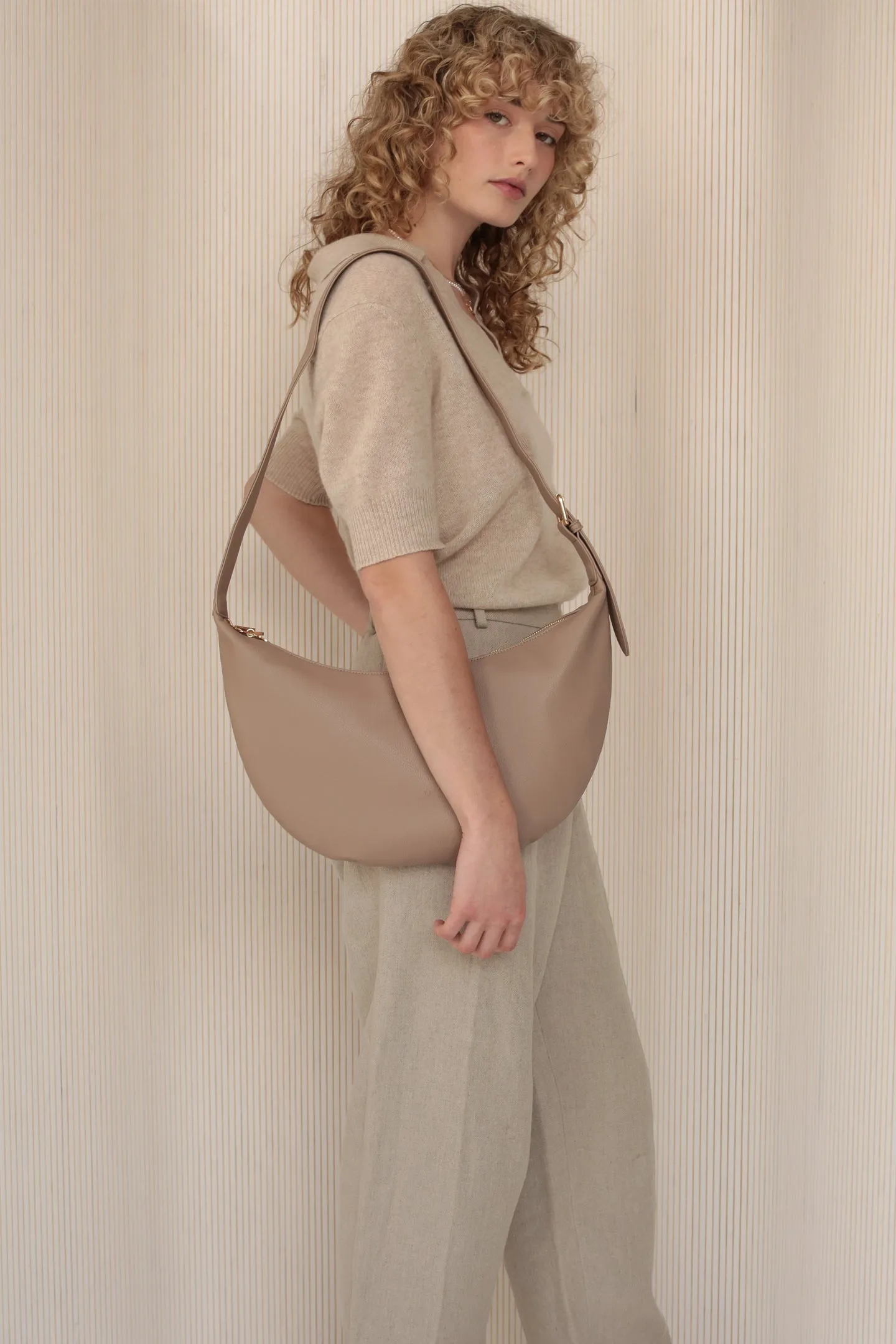 Slouchy Crossbody Bag - Taupe Pebble sold by ELA product image thumbnail 2