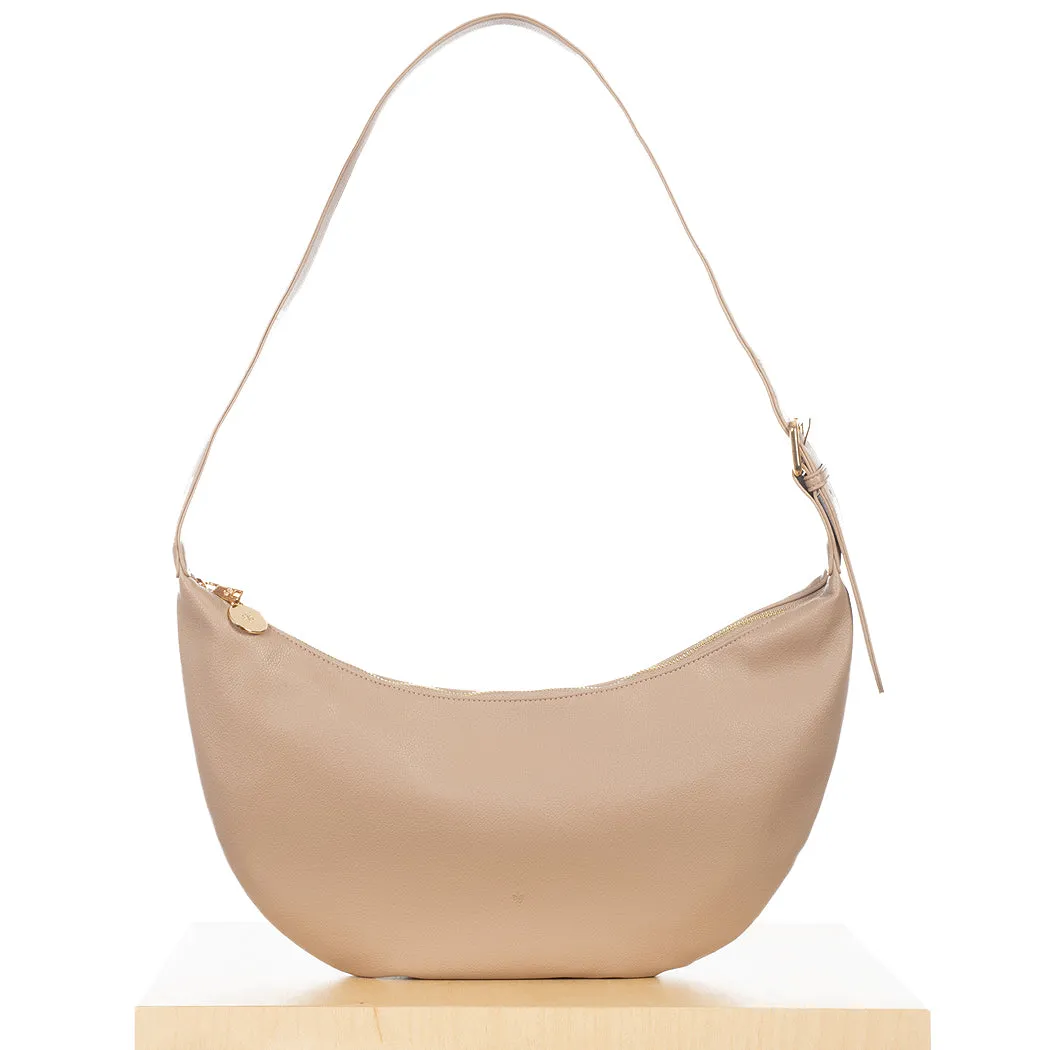 Slouchy Crossbody Bag - Taupe Pebble sold by ELA