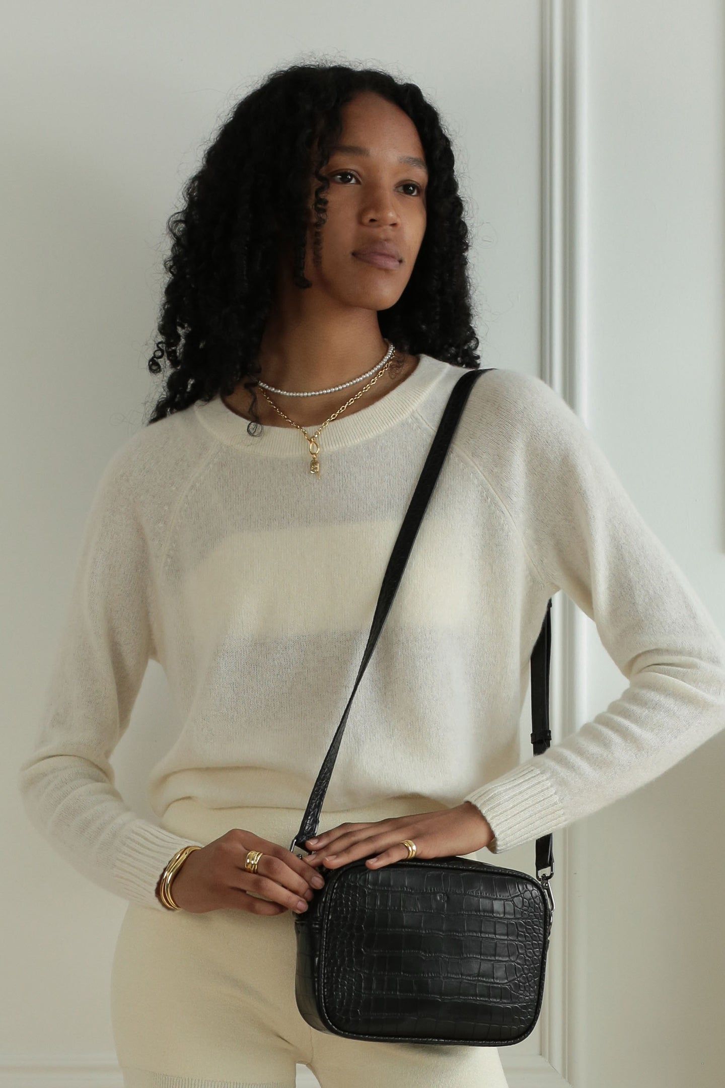 Muse Bag - Black Croc Effect sold by ELA product image thumbnail 2