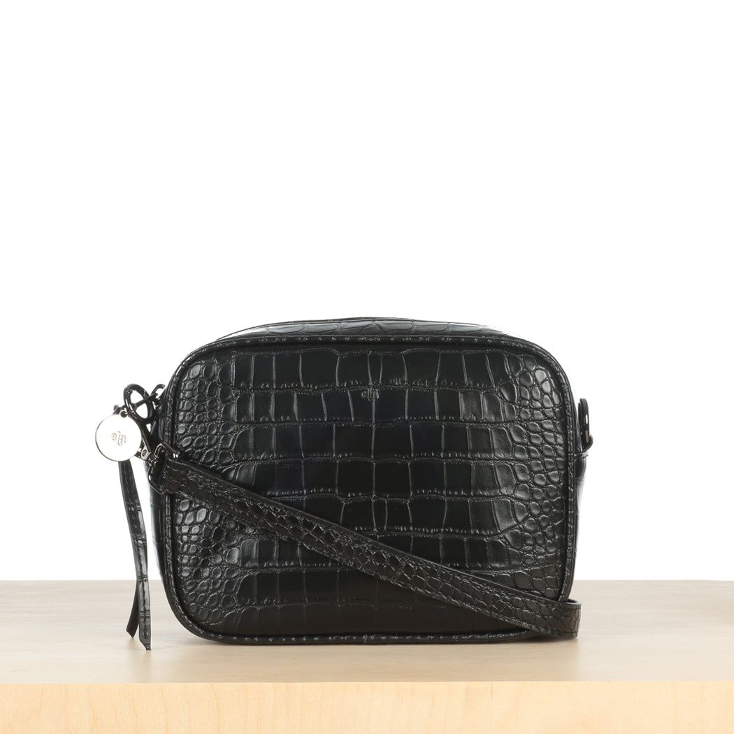 Muse Bag - Black Croc Effect sold by ELA