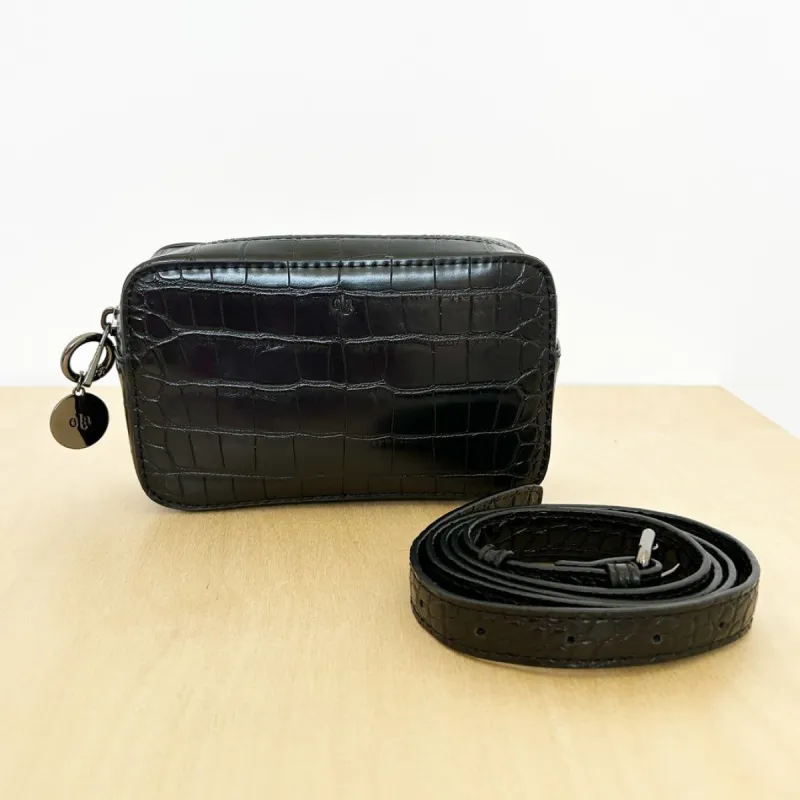 Micro Belt Bag – Black Croc S/M Sample Sale sold by ELA
