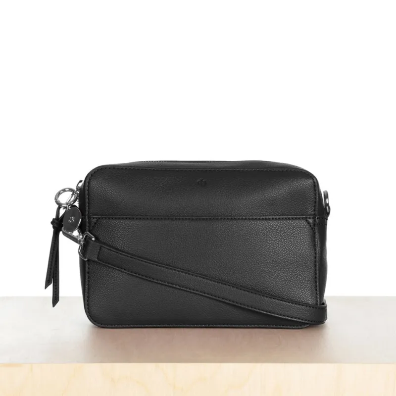 Bloom Bag – Black Pebble with Gunmetal Hardware sold by ELA