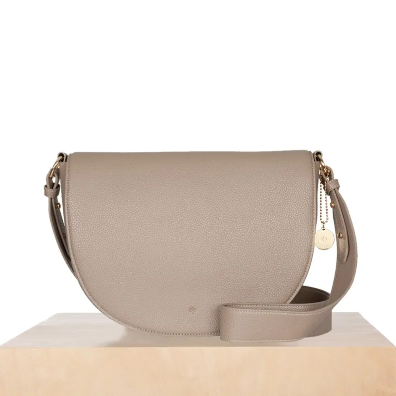 Saddle Bag - Taupe Pebble sold by ELA