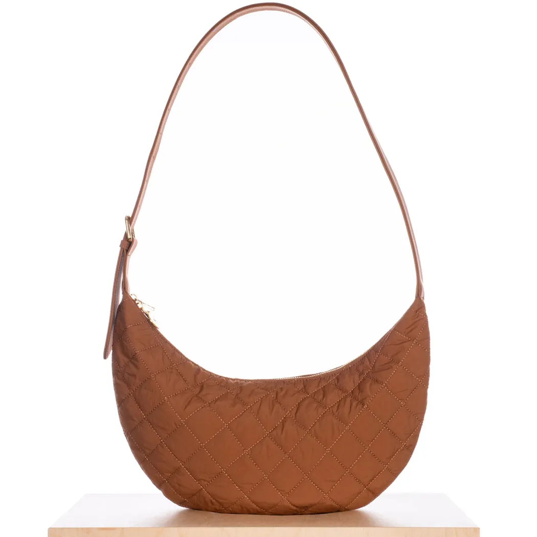 Slouchy Crossbody Bag - Walnut Quilted sold by ELA