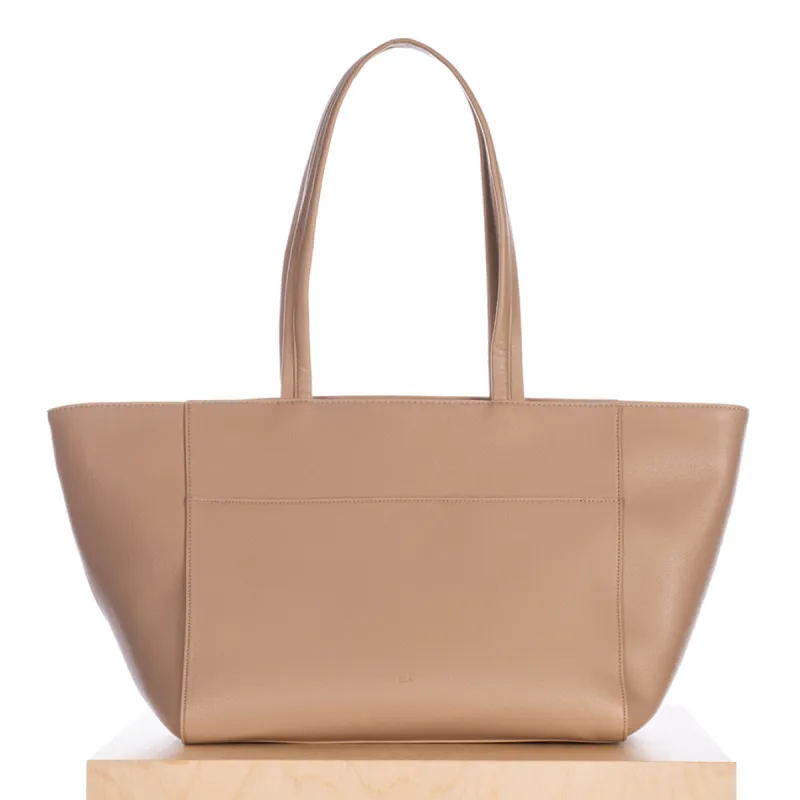 Medium Zipper Tote – Beige Pebble sold by ELA