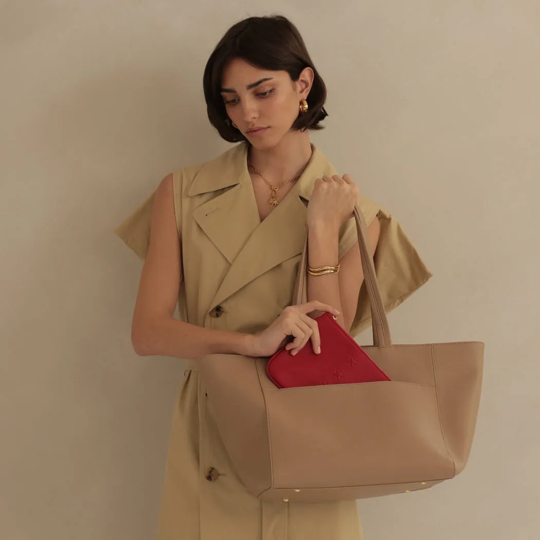 Medium Zipper Tote – Beige Pebble sold by ELA product image thumbnail 2