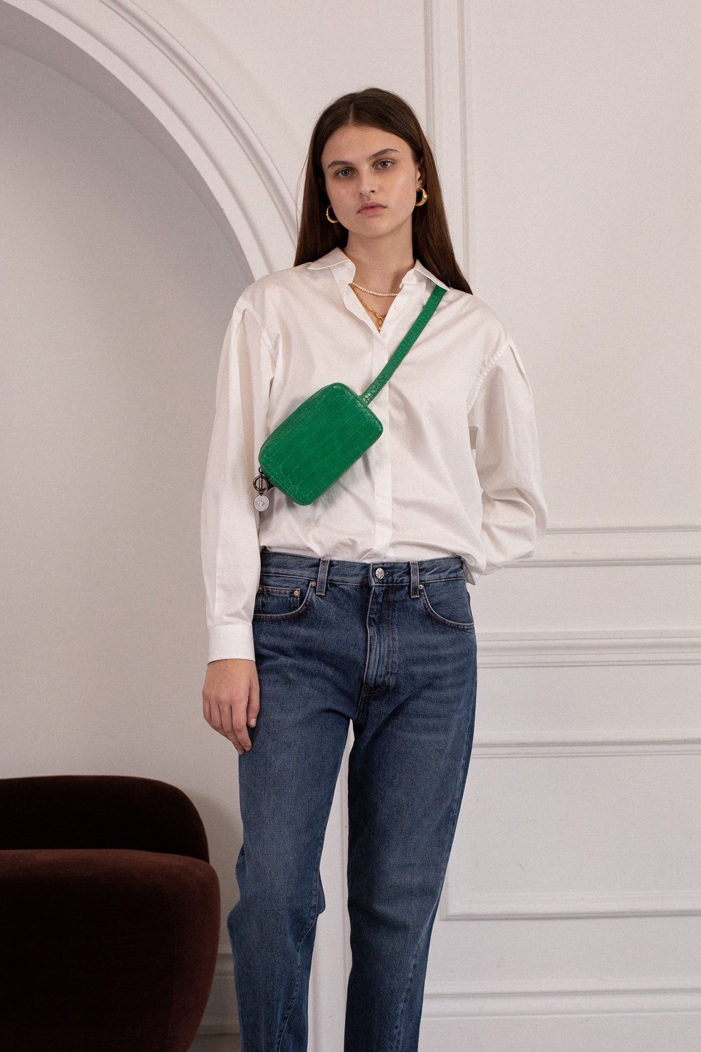 Micro Belt Bag – Green Croc sold by ELA product image thumbnail 2