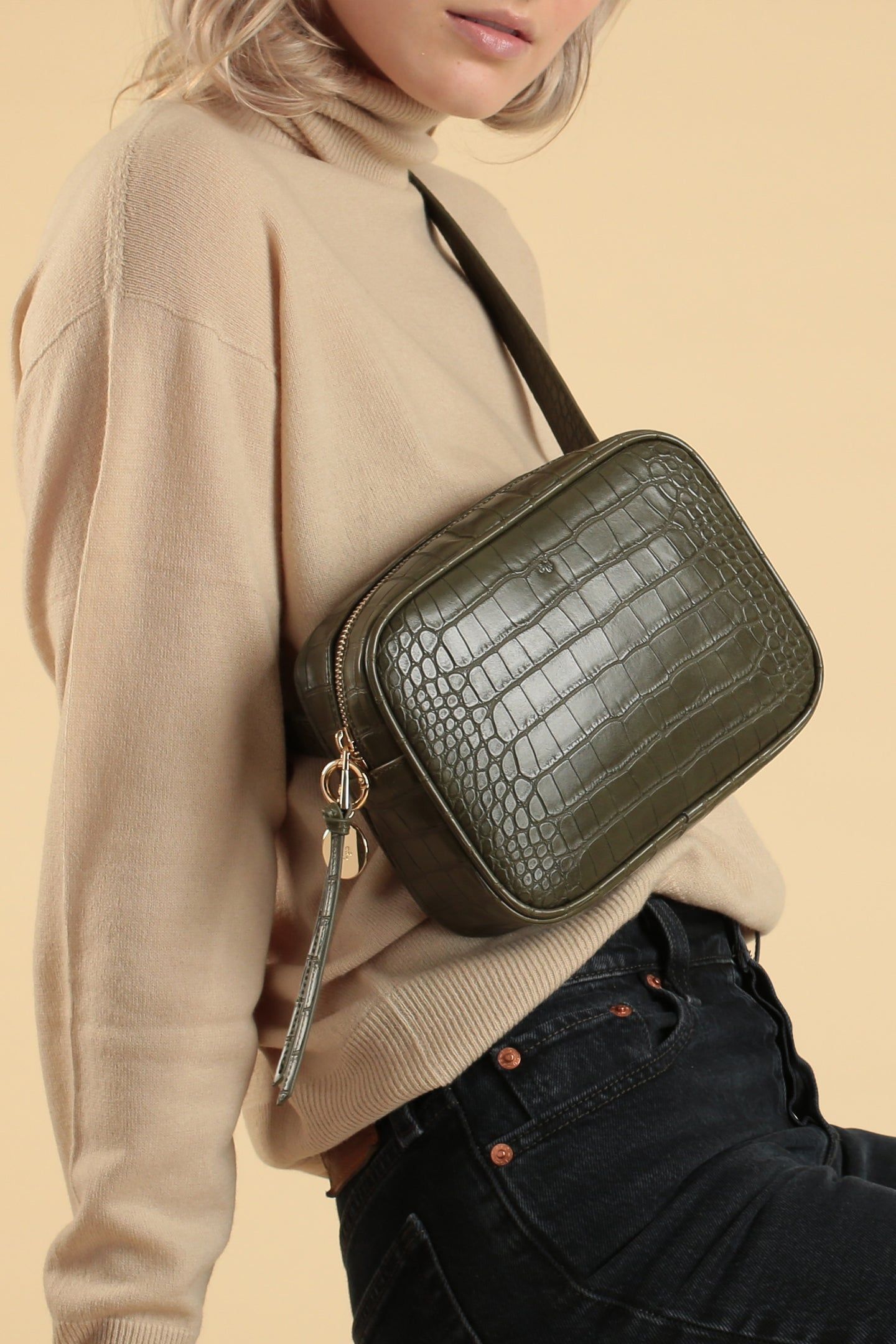 Belt Bag – Khaki Croc sold by ELA product image thumbnail 5