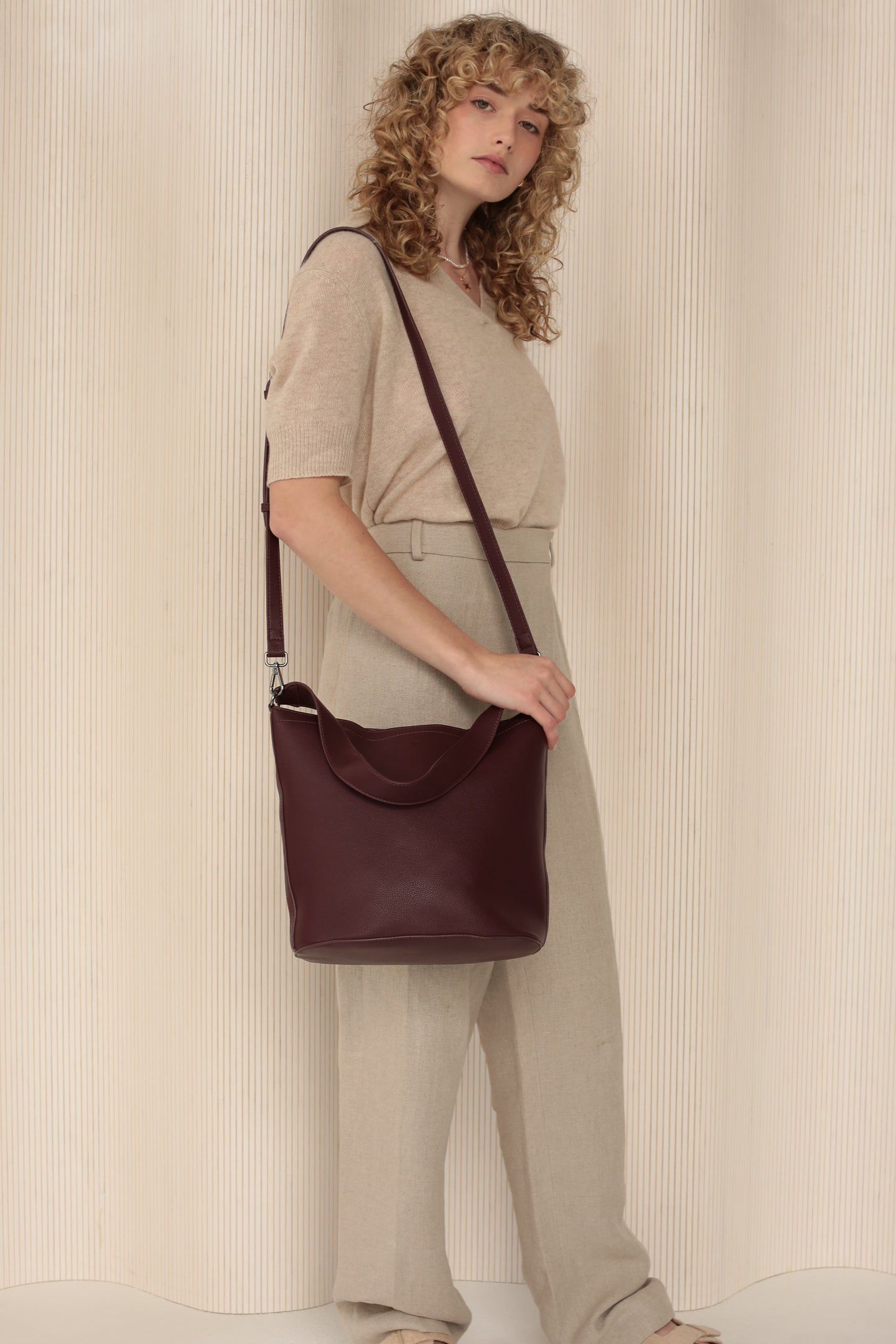 Mia Bucket Bag - Merlot Pebble sold by ELA product image thumbnail 2