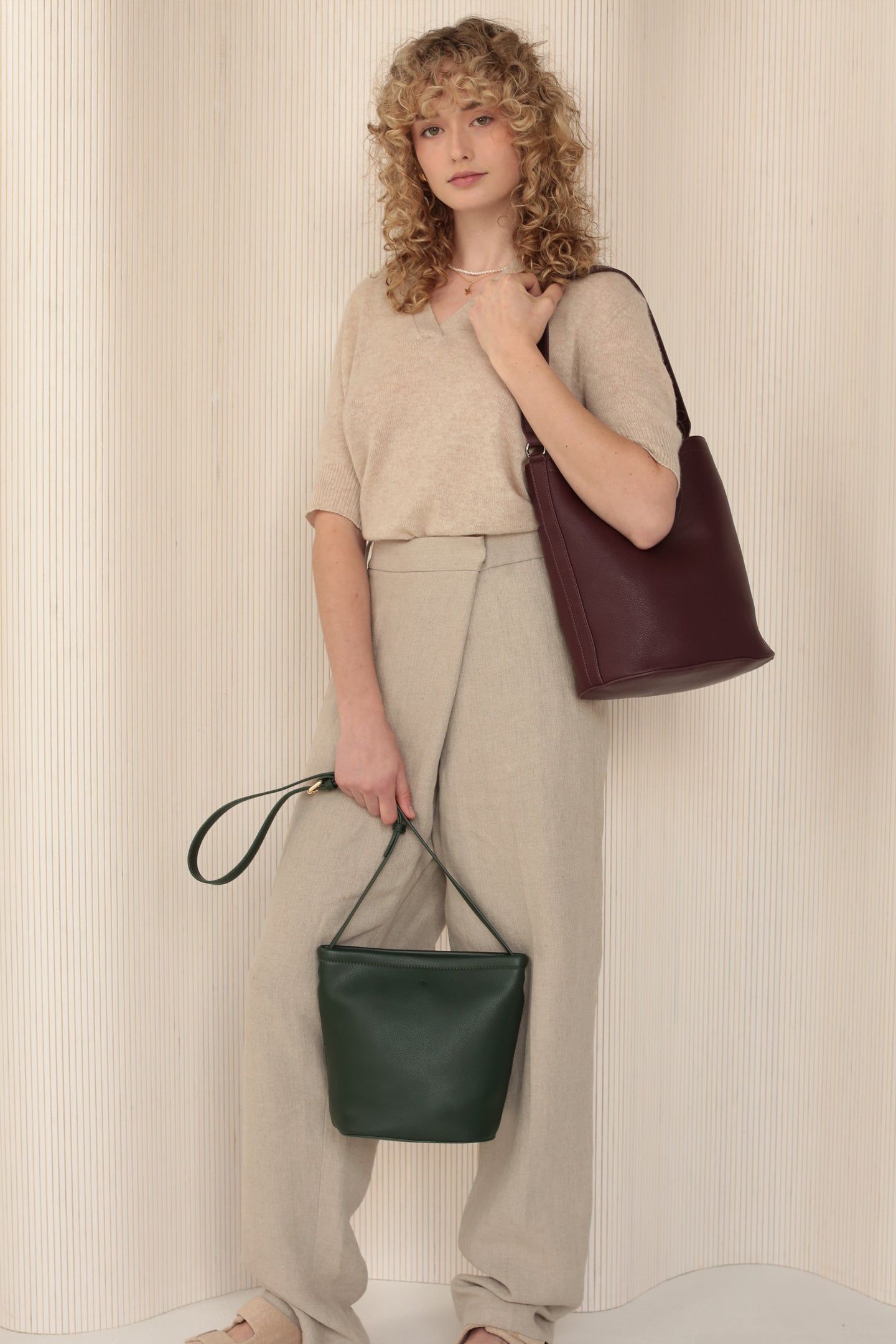 Mia Bucket Bag - Merlot Pebble sold by ELA product image thumbnail 4