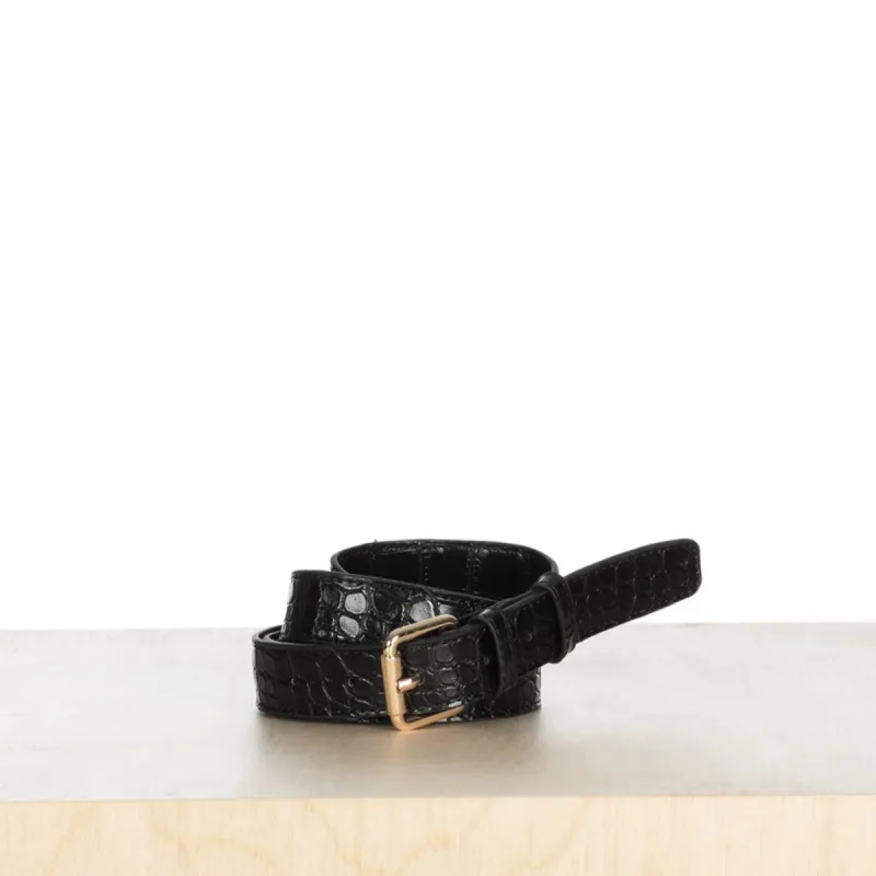 Black Croc Belt Strap Effect (S/M) [Sasha Exeter Collaboration] sold by ELA