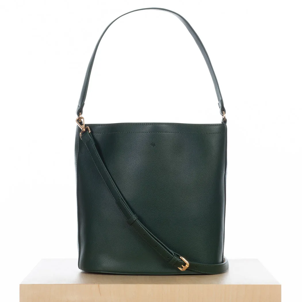 Mia Bucket Bag - Forest Green Pebble sold by ELA