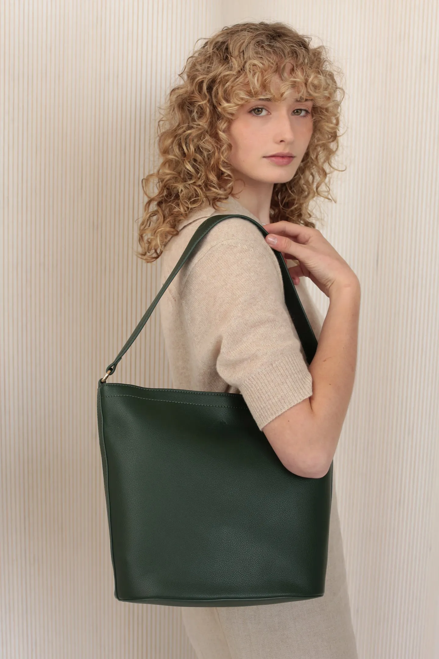 Mia Bucket Bag - Forest Green Pebble sold by ELA product image thumbnail 2