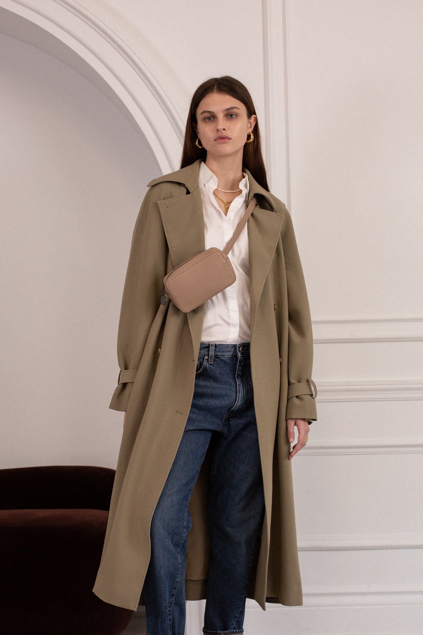 Micro Belt Bag – Taupe Pebble with Gunmetal Hardware sold by ELA product image thumbnail 2