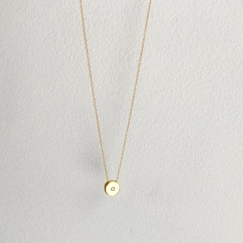 Invisible Disc charm necklace - adjustable cable chain length sold by ELA