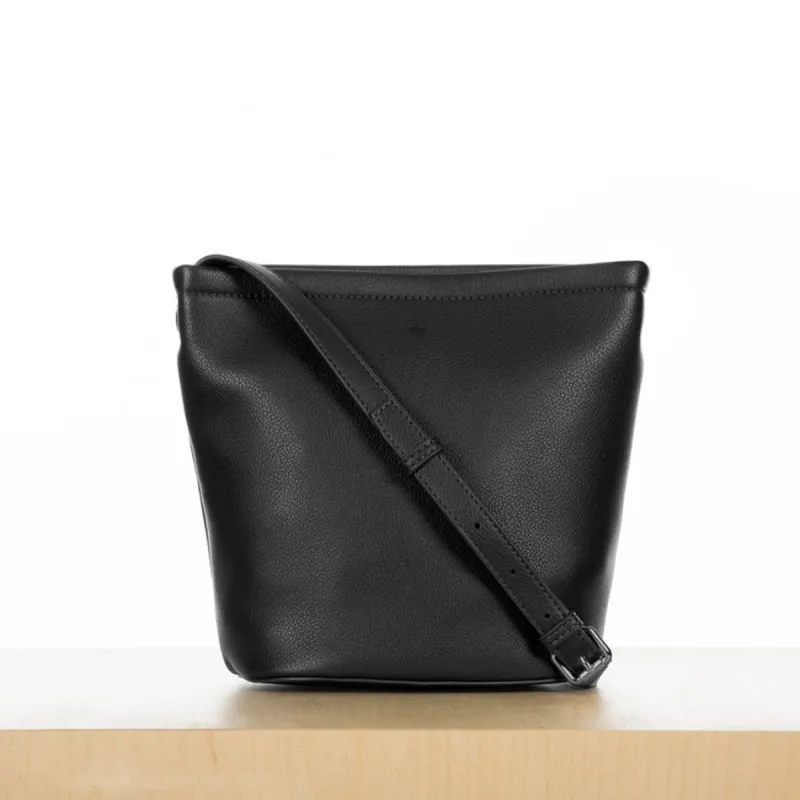 Mini Mia Bucket Bag - Black Pebble sold by ELA