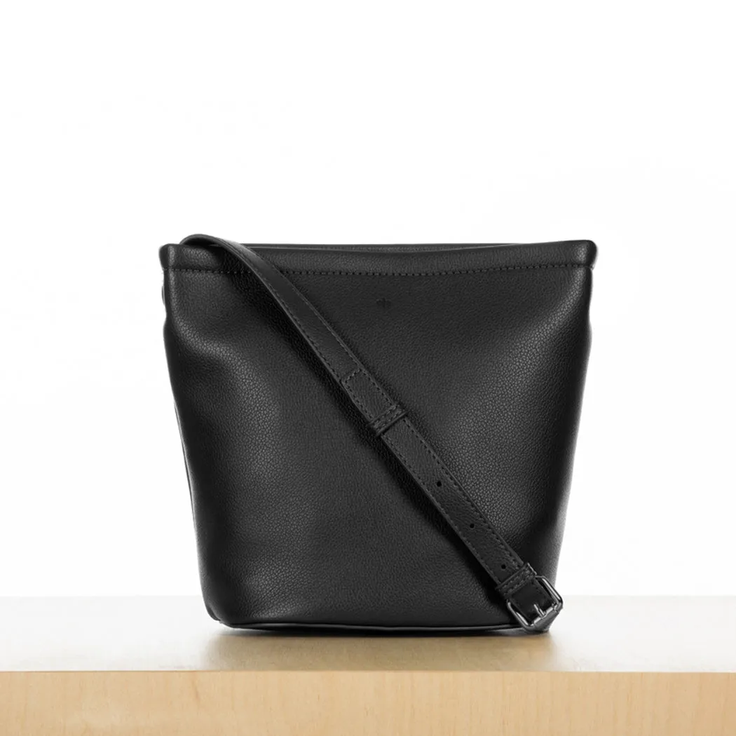 Mia Bucket Bag - Black Pebble sold by ELA