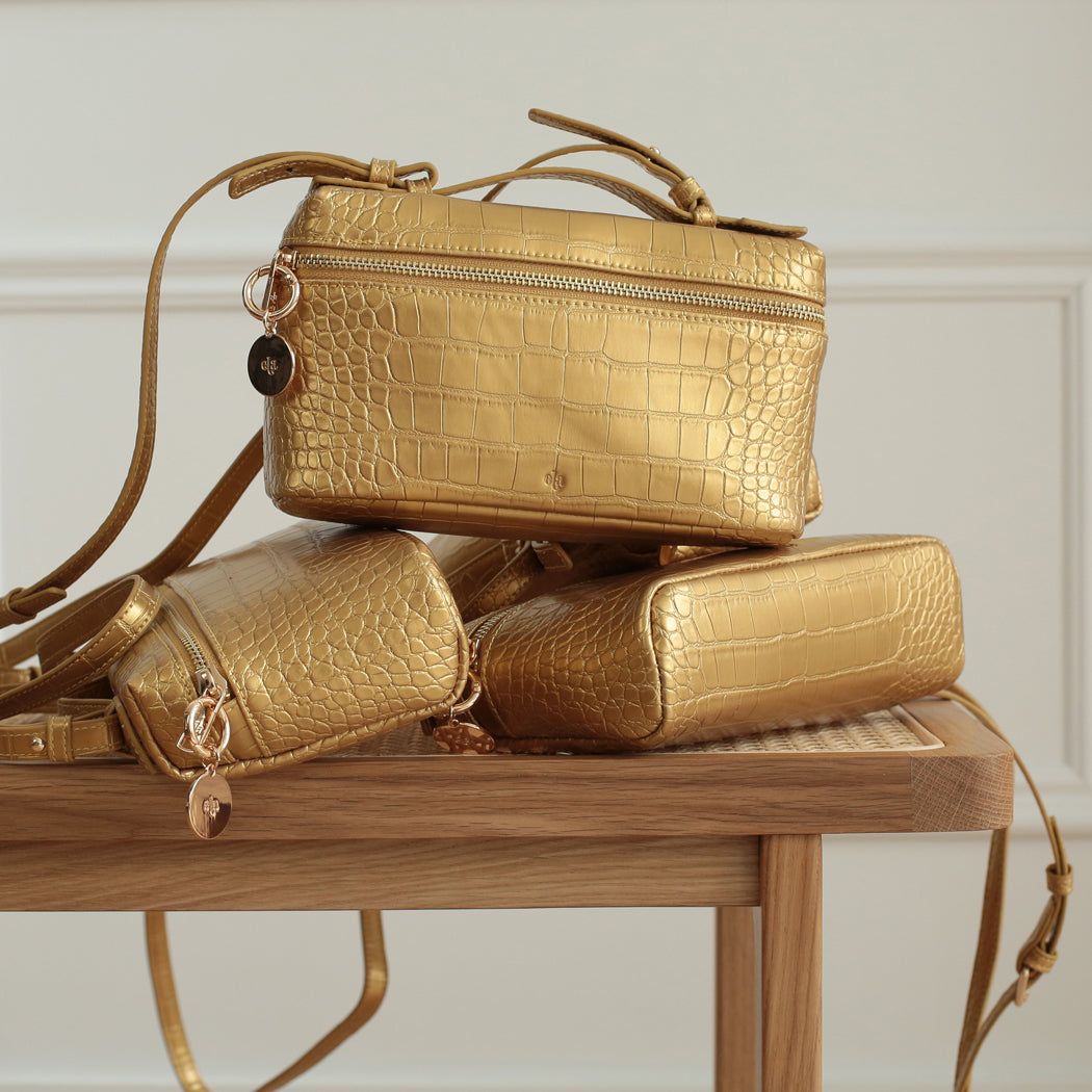 Mini Case Clutch - Gold Croc Effect sold by ELA product image thumbnail 4