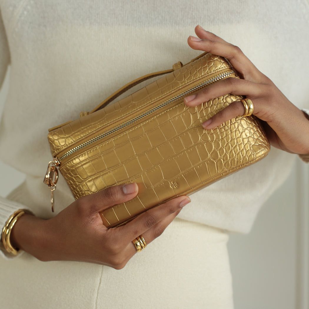 Mini Case Clutch - Gold Croc Effect sold by ELA product image thumbnail 2