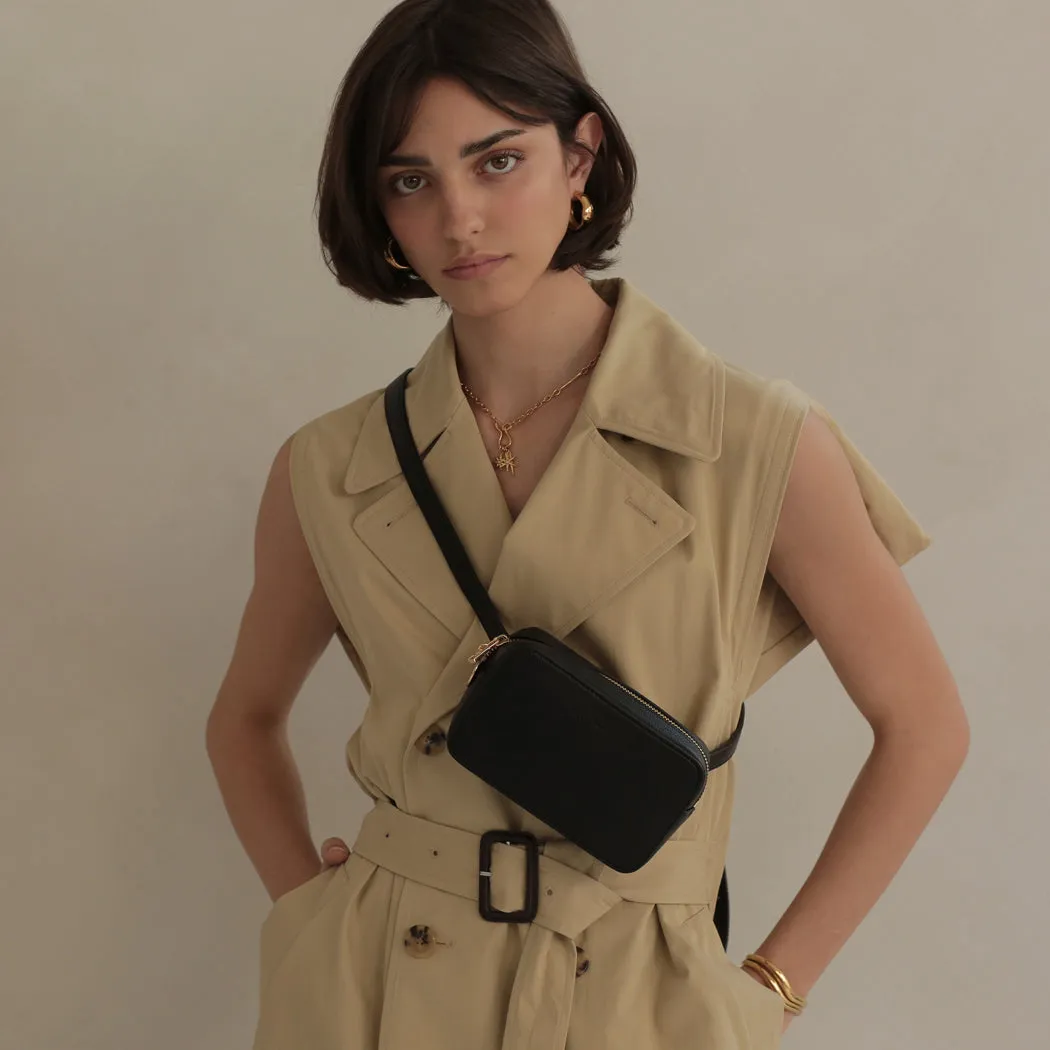 Micro Belt Bag – Black Pebble with Gold Hardware sold by ELA product image thumbnail 2