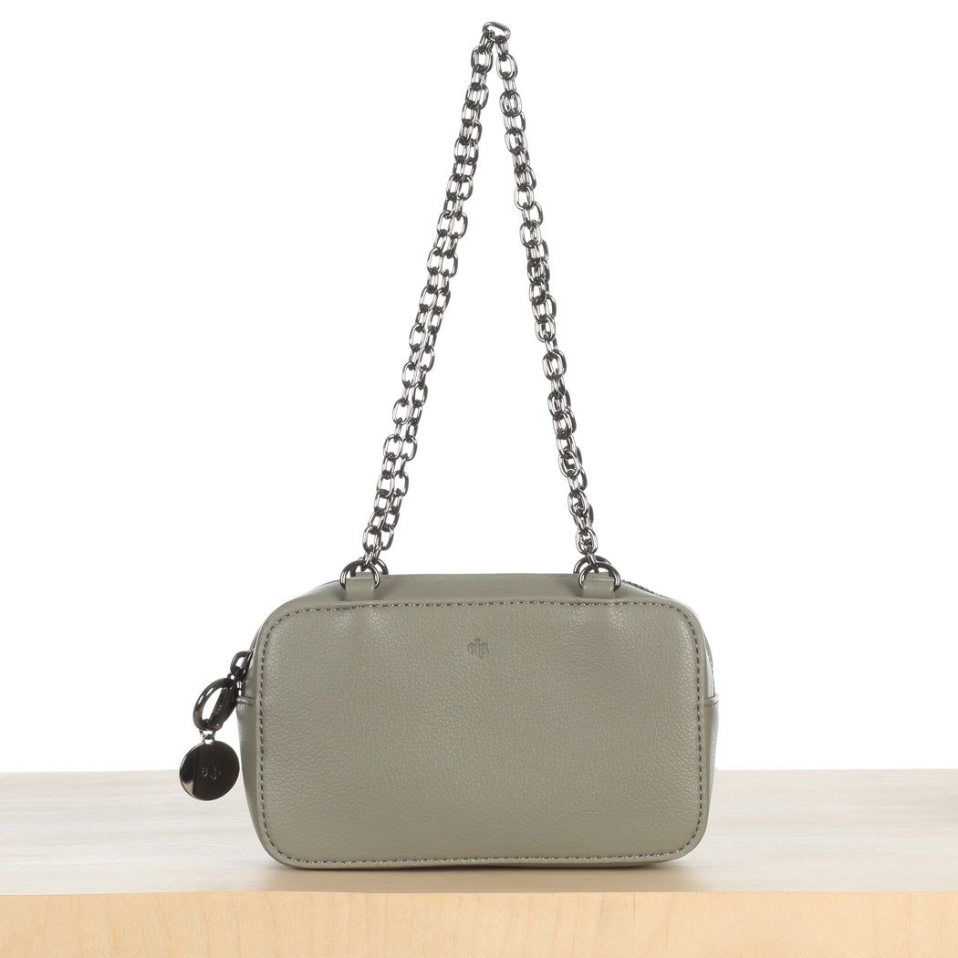 Micro Bag with Chain - Sage Pebble sold by ELA