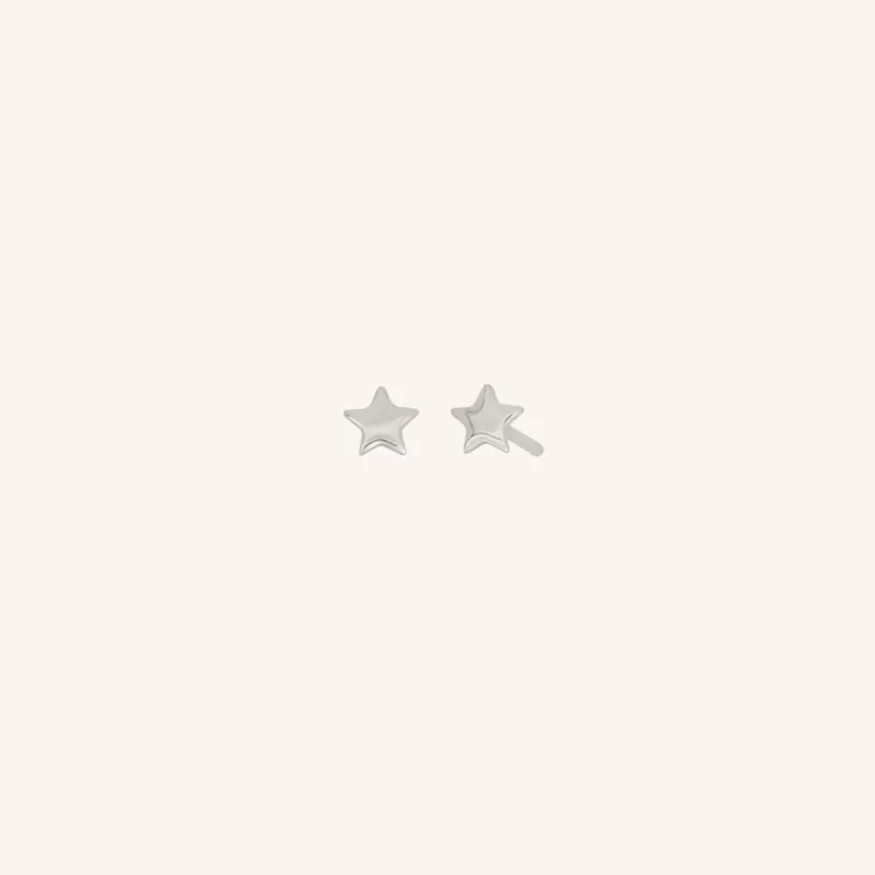 Mini Star Stud Earrings - Sterling Silver sold by ELA
