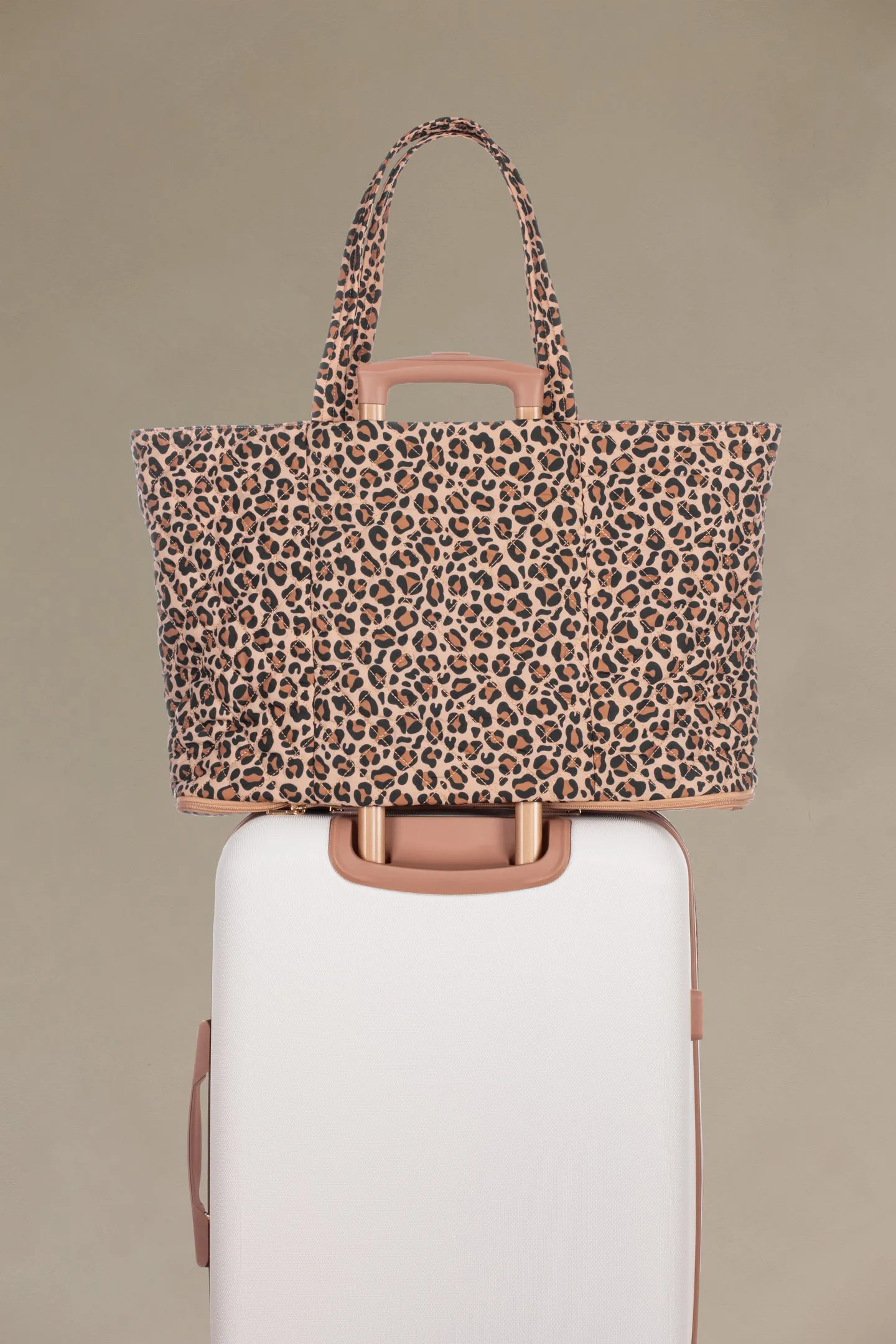 Quilted Expandable Tote – Leopard Print sold by ELA product image thumbnail 4