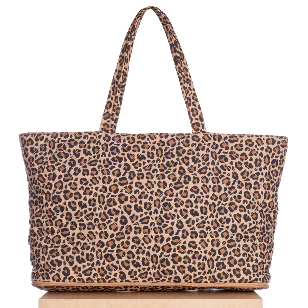 Quilted Expandable Tote – Leopard Print sold by ELA